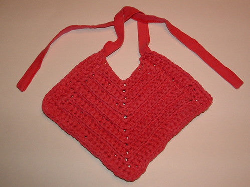 Diagonal T-Shirt Yarn Baby Bib